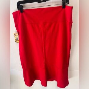HYBRID & COMPANY RED PENCIL SKIRT w/FISHTAIL - HIGH WAIST - MERMAID HEM 
SIZE 2X